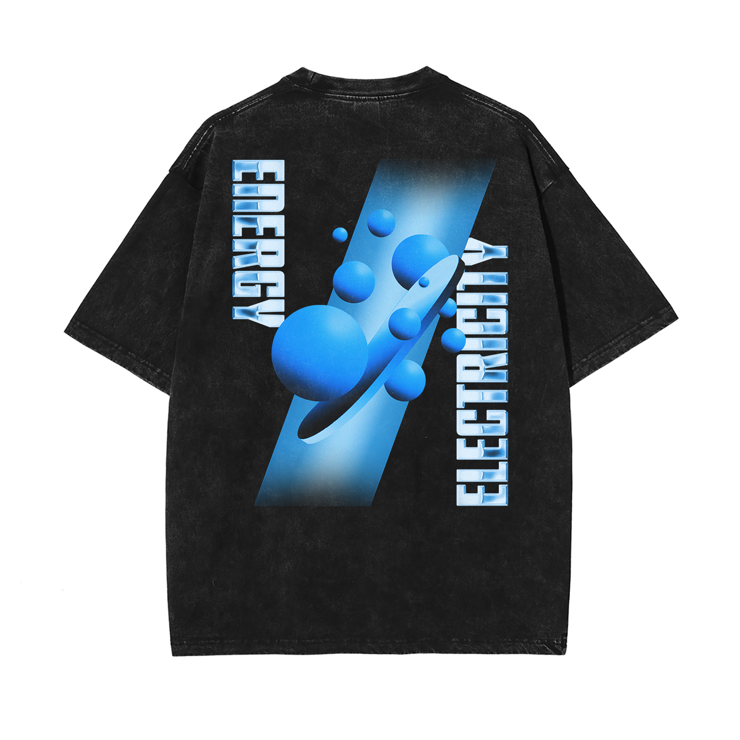 Energy, Electricity Oversized Snow Washed T-Shirt